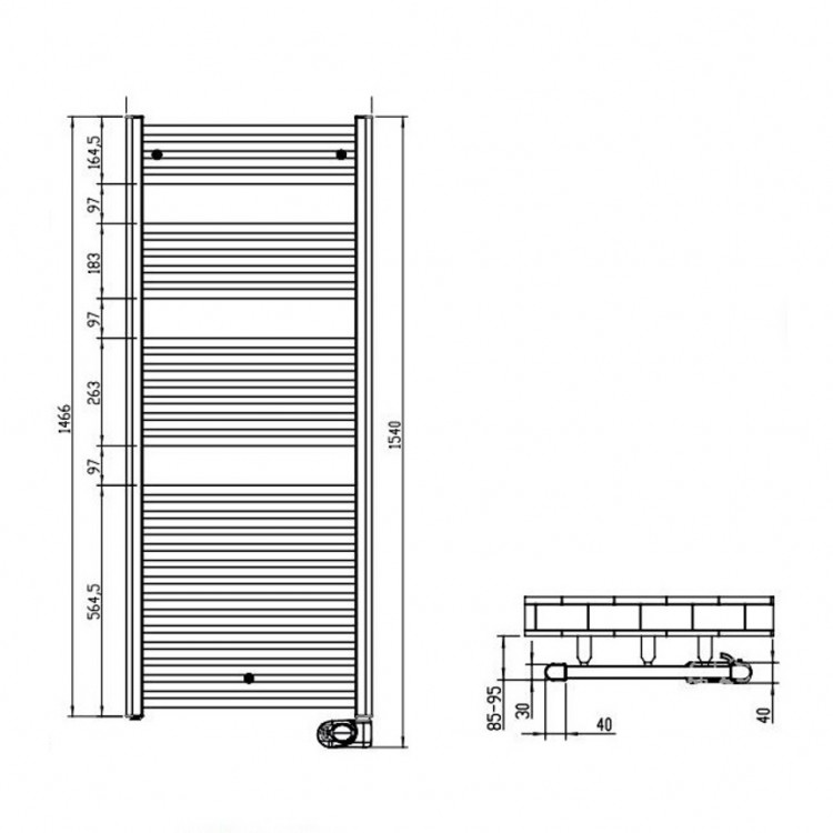 Zehnder Aura Электрический полотенцесушитель 600х1466мм 1000W, хром Zehnder Aura Электрический полотенцесушитель 600х1466мм 1000W, хром