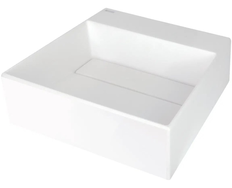 Vannas istabas granīta izlietne Deante CORREO uz virsmas ALABASTER, 400x400mm Balta