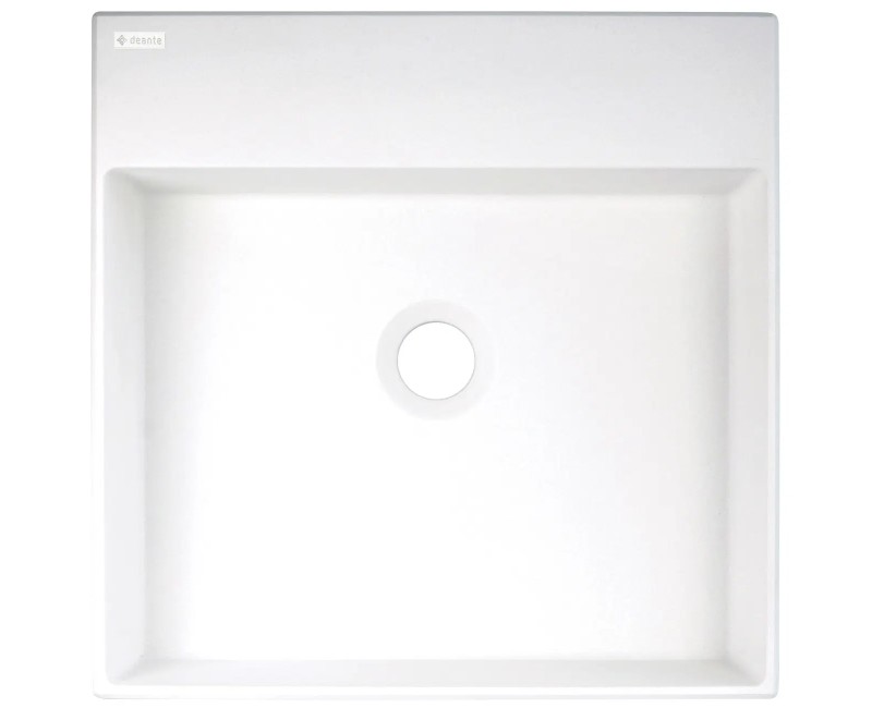 Vannas istabas granīta izlietne Deante CORREO uz virsmas ALABASTER, 400x400mm Balta