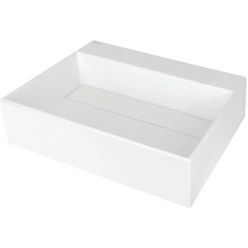 Vannas istabas granīta izlietne Deante CORREO uz virsmas ALABASTER, 500x400mm Balta