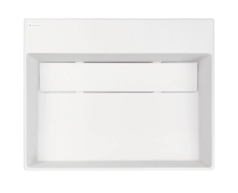 Vannas istabas granīta izlietne Deante CORREO uz virsmas ALABASTER, 500x400mm Balta