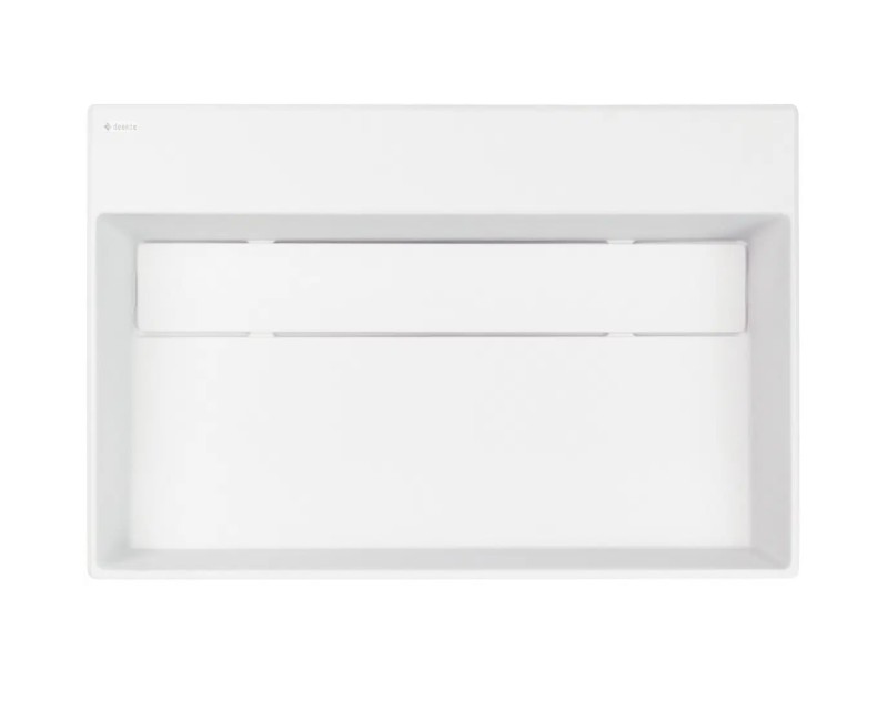 Vannas istabas granīta izlietne Deante CORREO uz virsmas ALABASTER, 600x400mm Balta