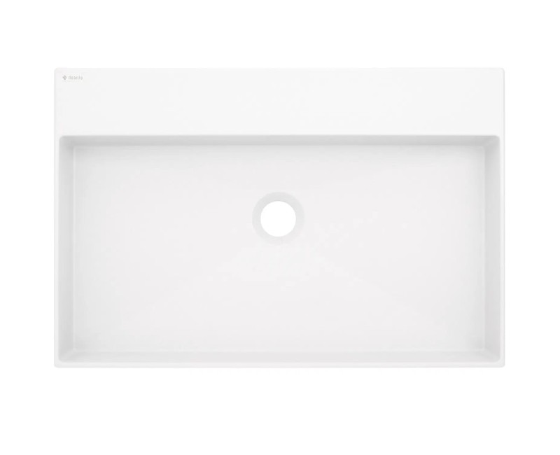 Vannas istabas granīta izlietne Deante CORREO uz virsmas ALABASTER, 600x400mm Balta