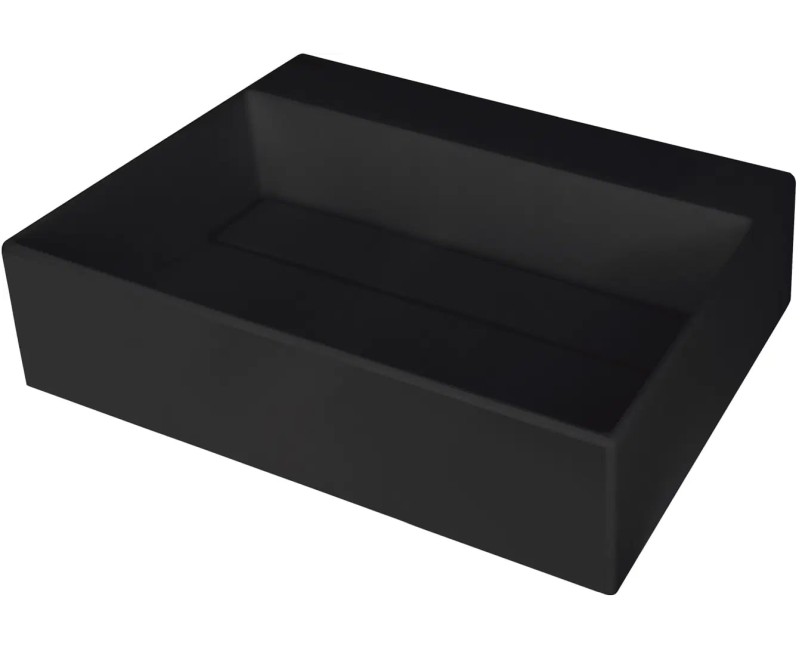 Vannas istabas granīta izlietne Deante CORREO uz virsmas NERO, 500x400mm Melna