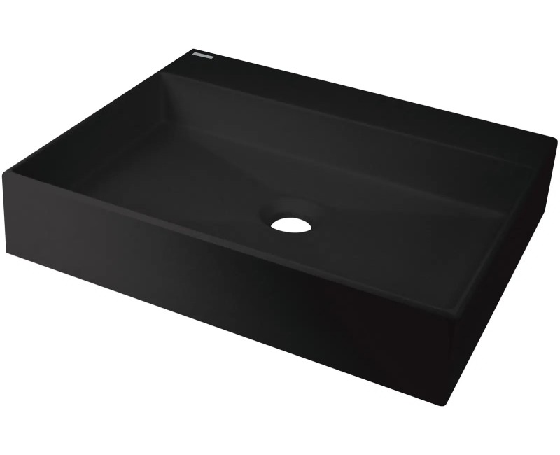 Vannas istabas granīta izlietne Deante CORREO uz virsmas NERO, 500x400mm Melna