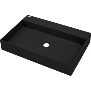 Vannas istabas granīta izlietne Deante CORREO uz virsmas NERO, 600x400mm Melna