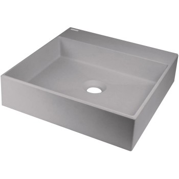 Vannas istabas granīta izlietne Deante CORREO uz virsmas GREY METALLIC, 400x400mm Pelēka