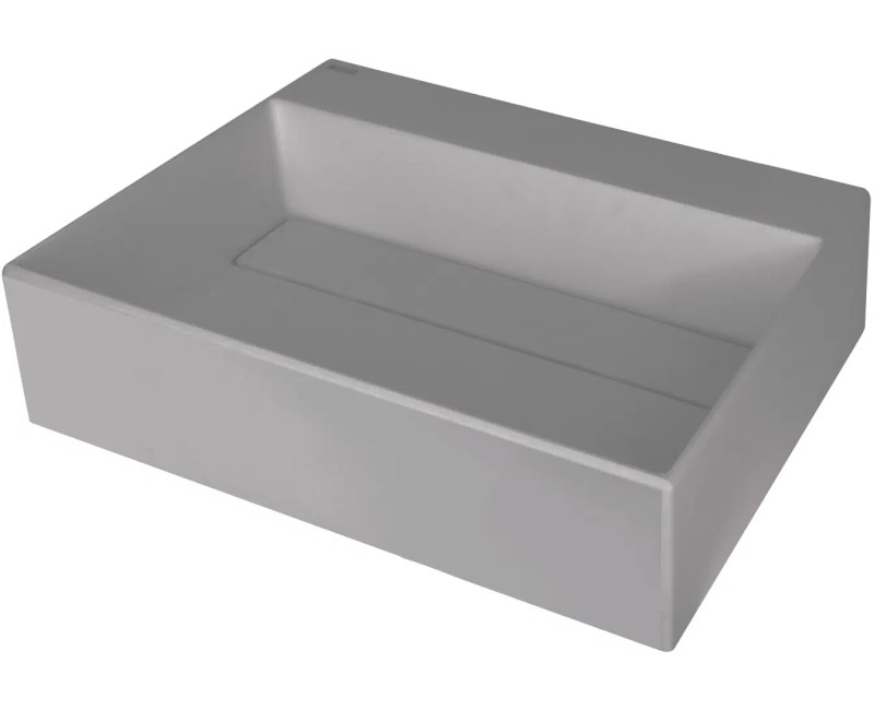 Vannas istabas granīta izlietne Deante CORREO uz virsmas GREY METALLIC, 500x400mm Pelēka