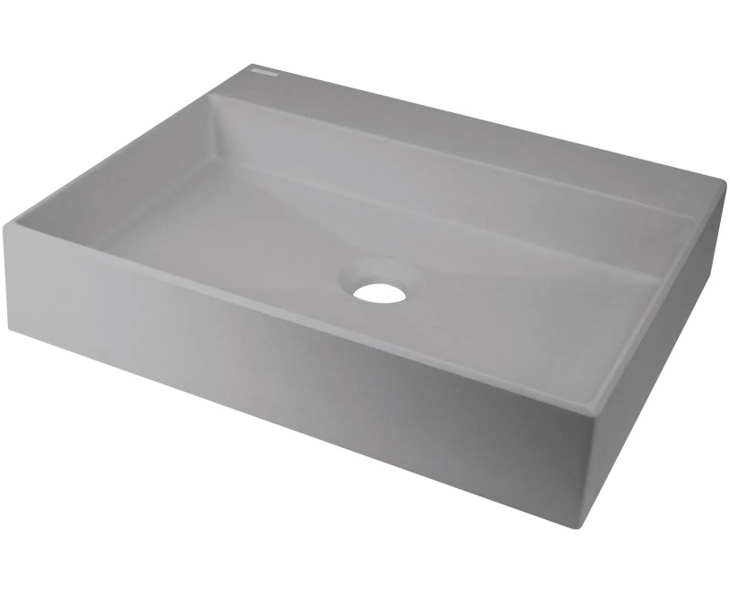 Vannas istabas granīta izlietne Deante CORREO uz virsmas GREY METALLIC, 500x400mm Pelēka