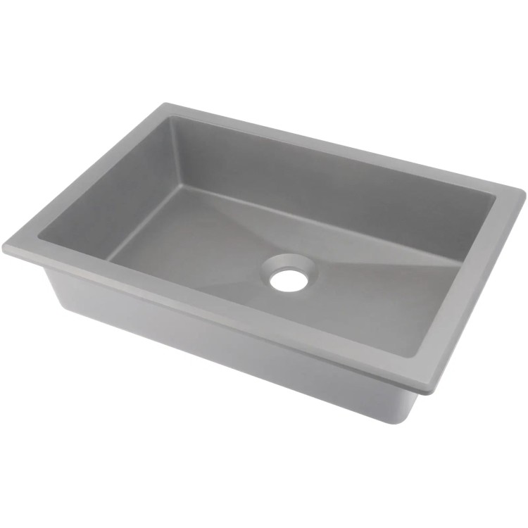 Vannas istabas granīta izlietne Deante CORREO uz virsmas (Iegriežama) GREY METALLIC, 500x350mm Pelēka