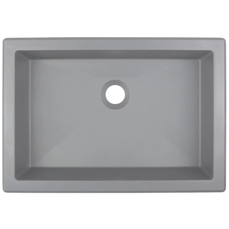 Vannas istabas granīta izlietne Deante CORREO uz virsmas (Iegriežama) GREY METALLIC, 500x350mm Pelēka