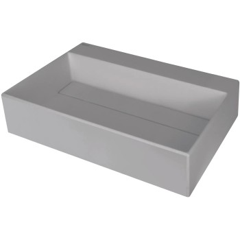Vannas istabas granīta izlietne Deante CORREO uz virsmas GREY METALLIC, 600x400mm Pelēka