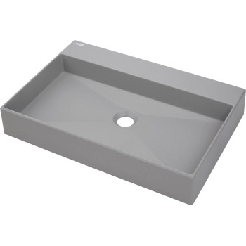 Vannas istabas granīta izlietne Deante CORREO uz virsmas GREY METALLIC, 600x400mm Pelēka
