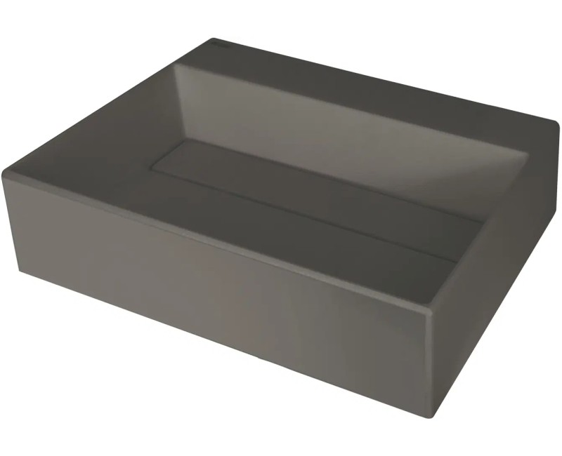 Vannas istabas granīta izlietne Deante CORREO uz virsmas ANTHRACITE METALLIC, 500x400mm Antarcīts