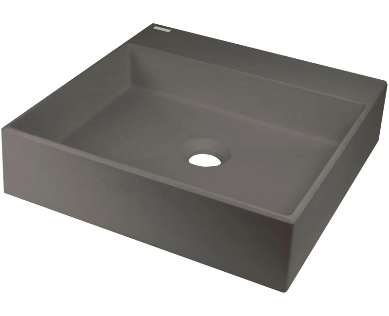 Vannas istabas granīta izlietne Deante CORREO uz virsmas ANTHRACITE METALLIC 500x400mm Antarcīts