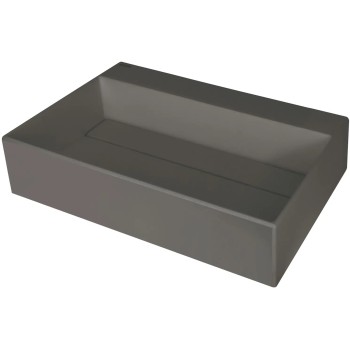 Vannas istabas granīta izlietne Deante CORREO uz virsmas ANTHRACITE METALLIC, 600x400mm Antarcīts