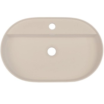 Vannas istabas granīta izlietne Deante SILIA uz virsmas, ovāla BEIGE, 550x350mm Bēša