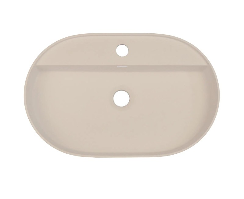 Vannas istabas granīta izlietne Deante SILIA uz virsmas, ovāla BEIGE, 550x350mm Bēša