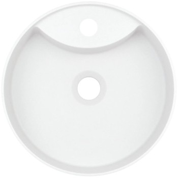 Vannas istabas granīta izlietne Deante SILIA uz virsmas, apaļa ALABASTER, D360mm Balta