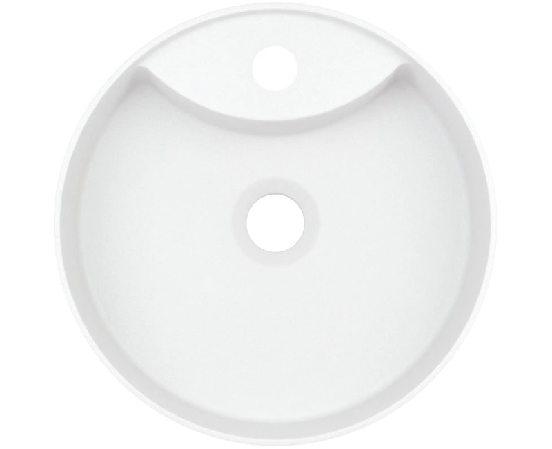 Vannas istabas granīta izlietne Deante SILIA uz virsmas, apaļa ALABASTER, D360mm Balta