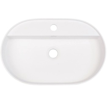 Vannas istabas granīta izlietne Deante SILIA uz virsmas, ovāla ALABASTER, 550X350mm Balta