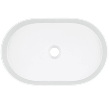 Vannas istabas granīta izlietne Deante SILIA uz virsmas, ovāla ALABASTER, 550X350mm Balta