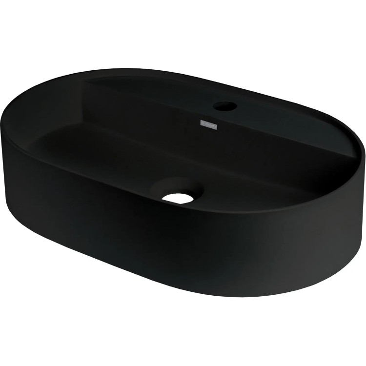 Vannas istabas granīta izlietne Deante SILIA uz virsmas, ovāla NERO, 550x350mm Melna Vannas istabas granīta izlietne Deante SILIA uz virsmas, ovāla NERO, 550x350mm Melna