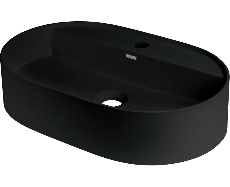 SILIA РАКОВИНА С МЕСТОМ ДЛЯ СМЕСИТЕЛЯ, NERO, 550x350 мм