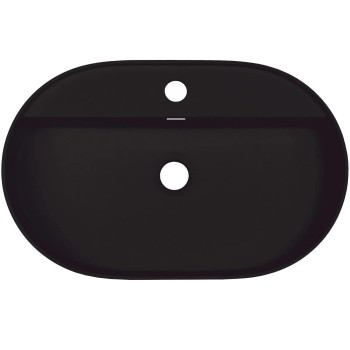 Vannas istabas granīta izlietne Deante SILIA uz virsmas, ovāla NERO, 550x350mm Melna