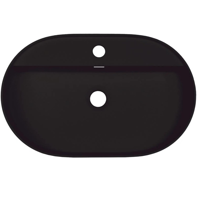 Vannas istabas granīta izlietne Deante SILIA uz virsmas, ovāla NERO, 550x350mm Melna Vannas istabas granīta izlietne Deante SILIA uz virsmas, ovāla NERO, 550x350mm Melna