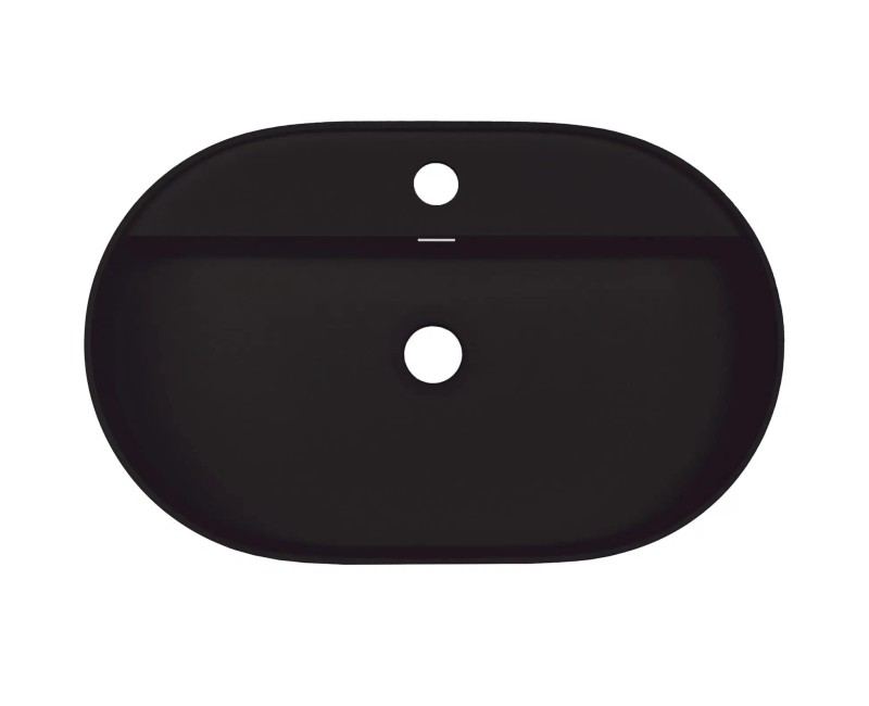 SILIA РАКОВИНА С МЕСТОМ ДЛЯ СМЕСИТЕЛЯ, NERO, 550x350 мм