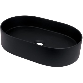Vannas istabas granīta izlietne Deante SILIA uz virsmas, ovāla NERO, 550X350mm Melna