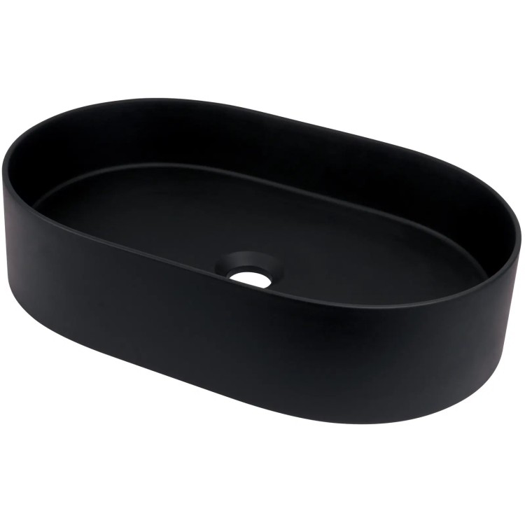 Vannas istabas granīta izlietne Deante SILIA uz virsmas, ovāla NERO, 550X350mm Melna Vannas istabas granīta izlietne Deante SILIA uz virsmas, ovāla NERO, 550X350mm Melna