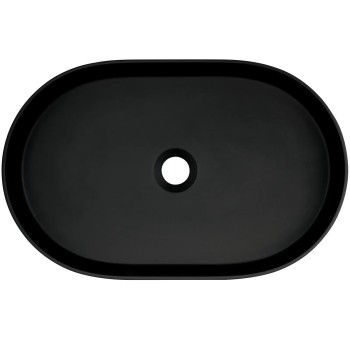Vannas istabas granīta izlietne Deante SILIA uz virsmas, ovāla NERO, 550X350mm Melna