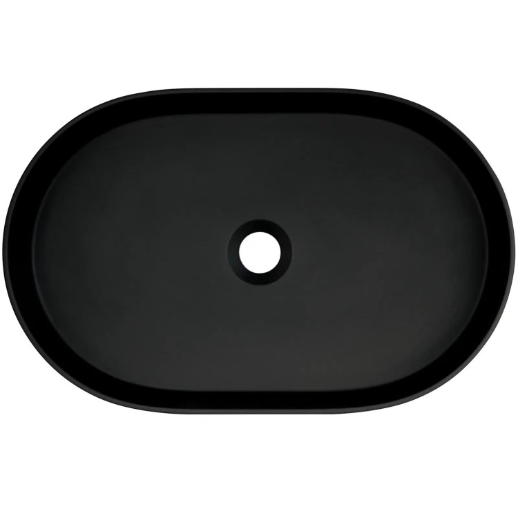 Vannas istabas granīta izlietne Deante SILIA uz virsmas, ovāla NERO, 550X350mm Melna Vannas istabas granīta izlietne Deante SILIA uz virsmas, ovāla NERO, 550X350mm Melna
