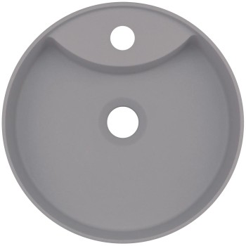 Vannas istabas granīta izlietne Deante SILIA uz virsmas, apaļa GREY METALLIC, D360mm Pelēka