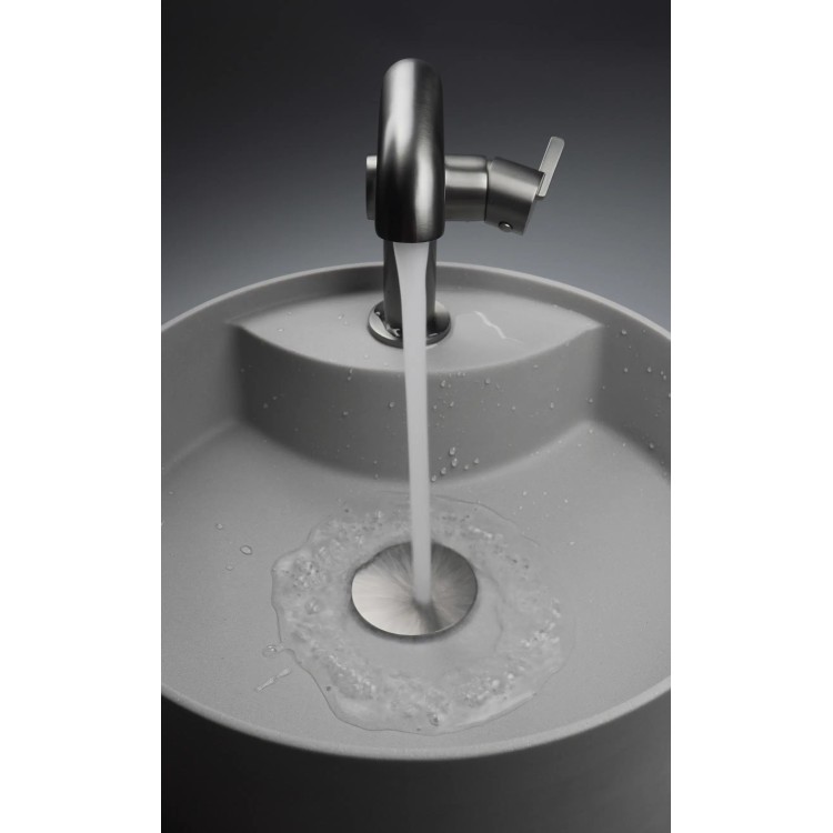 Vannas istabas granīta izlietne Deante SILIA uz virsmas, apaļa GREY METALLIC, D360mm Pelēka Vannas istabas granīta izlietne Deante SILIA uz virsmas, apaļa GREY METALLIC, D360mm Pelēka
