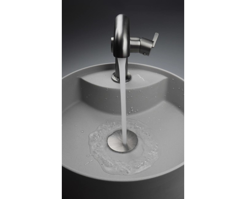 РАКОВИНА SILIA С МЕСТО ДЛЯ СМЕСИТЕЛЯ, СЕРЫЙ МЕТАЛЛИК, fi360 мм