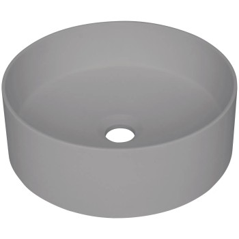 Vannas istabas granīta izlietne Deante SILIA uz virsmas, apaļa GREY METALLIC, D360mm Pelēka