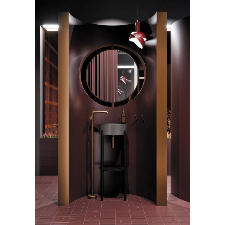 Vannas istabas granīta izlietne Deante SILIA uz virsmas, apaļa GREY METALLIC, D360mm Pelēka Vannas istabas granīta izlietne Deante SILIA uz virsmas, apaļa GREY METALLIC, D360mm Pelēka