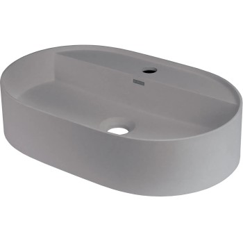 Vannas istabas granīta izlietne Deante SILIA uz virsmas, ovāla GREY METALLIC, 550x350mm Pelēka