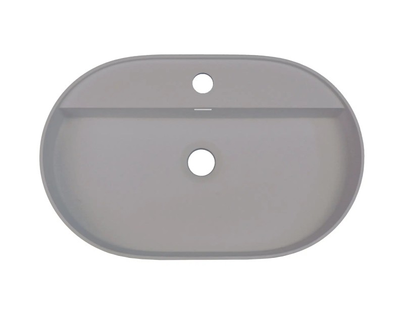 Vannas istabas granīta izlietne Deante SILIA uz virsmas, ovāla GREY METALLIC, 550x350mm Pelēka