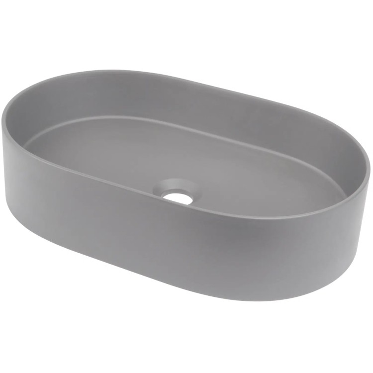 Vannas istabas granīta izlietne Deante SILIA uz virsmas, ovāla GREY METALLIC, 550x350mm Pelēka Vannas istabas granīta izlietne Deante SILIA uz virsmas, ovāla GREY METALLIC, 550x350mm Pelēka