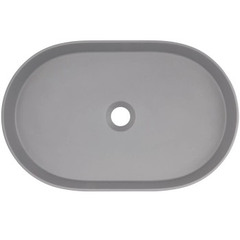 Vannas istabas granīta izlietne Deante SILIA uz virsmas, ovāla GREY METALLIC, 550x350mm Pelēka