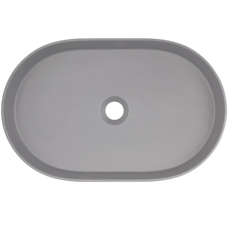 Vannas istabas granīta izlietne Deante SILIA uz virsmas, ovāla GREY METALLIC, 550x350mm Pelēka Vannas istabas granīta izlietne Deante SILIA uz virsmas, ovāla GREY METALLIC, 550x350mm Pelēka
