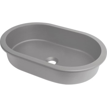 Vannas istabas granīta izlietne Deante SILIA uz virsmas (Iegriežama), ovāla GREY METALLIC