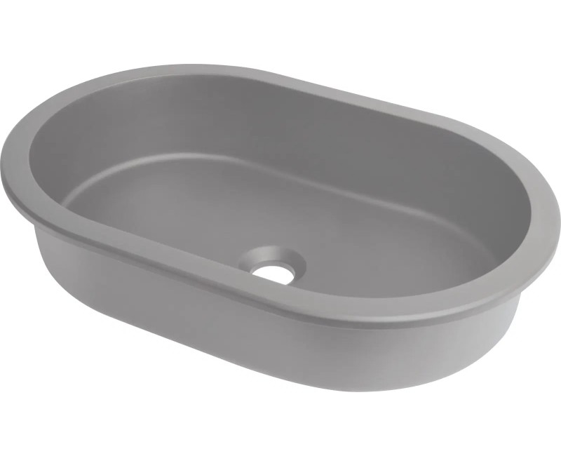 РАКОВИНА SILIA ГРАНИТ ПОД СТОЛ/ВСТАВКА, ОВАЛЬНАЯ, СЕРЫЙ МЕТАЛЛИК