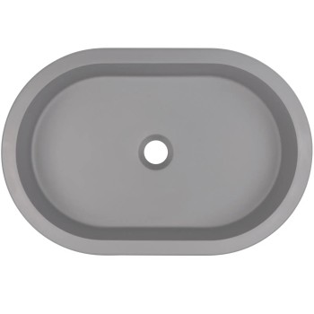 Vannas istabas granīta izlietne Deante SILIA uz virsmas (Iegriežama), ovāla GREY METALLIC