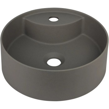 Vannas istabas granīta izlietne Deante SILIA uz virsmas, apaļa ANTHRACITE METALLIC, D360mm Antarcīts