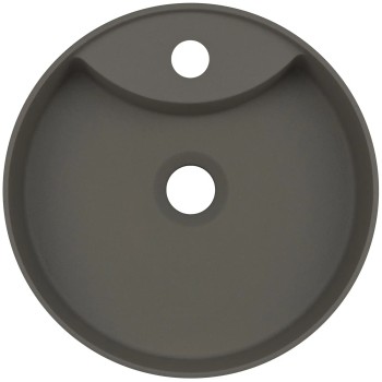 Vannas istabas granīta izlietne Deante SILIA uz virsmas, apaļa ANTHRACITE METALLIC, D360mm Antarcīts
